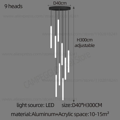 Lustre Colette Minimaliste Nordique LED pour Escalier