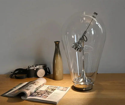 Adele Chrome Dimmable Glass Lamp