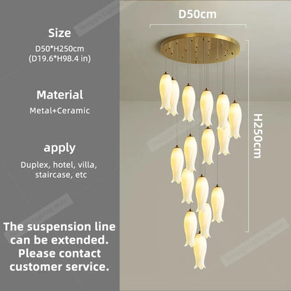 Amélie Suspension Minimaliste Céramique pour Escalier