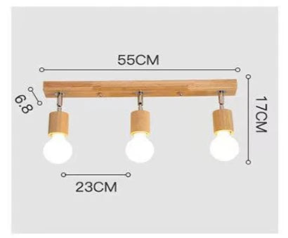 Lampe projecteur LED rotatif en bois Élise à montage en surface