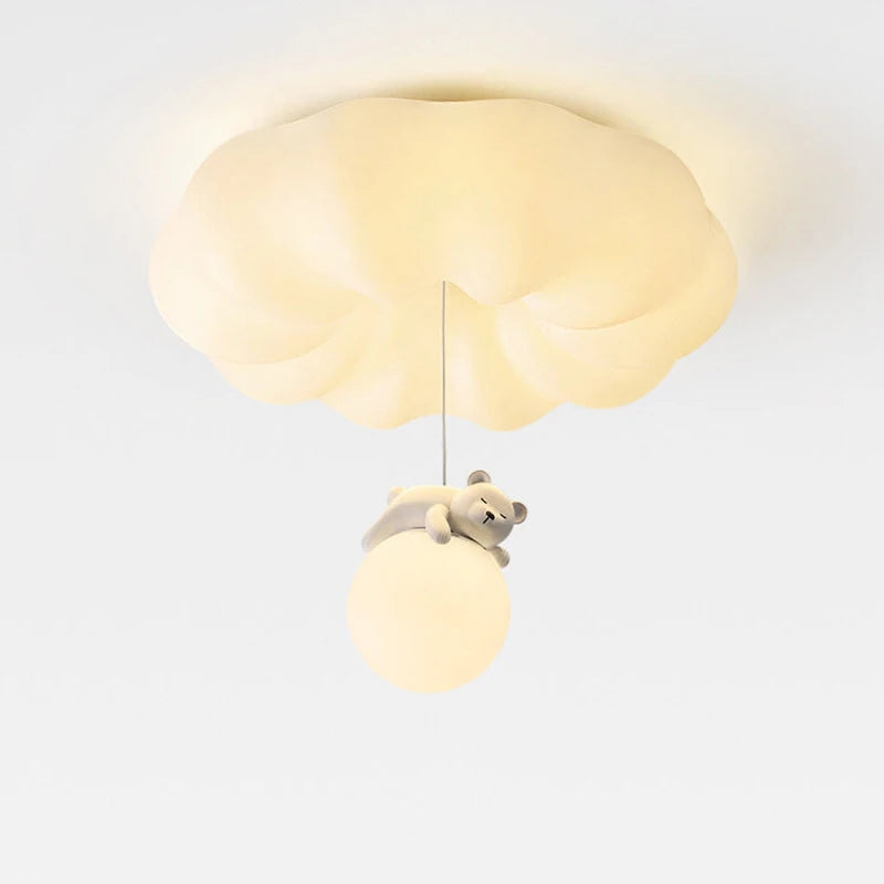 Amélie Nuage Ours Blanc Plafonnier LED Chambre Enfant Intensité Variable