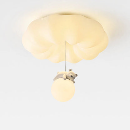 Amélie Nuage Ours Blanc Plafonnier LED Chambre Enfant Intensité Variable