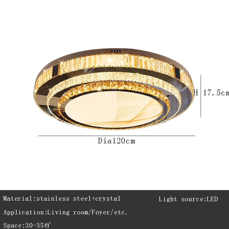 Plafonnier à LED encastrable Celestia Gold Crystal
