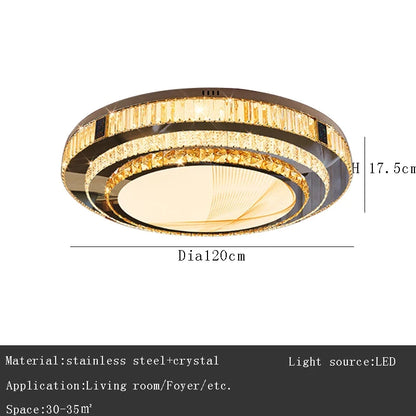 Plafonnier à LED encastrable Celestia Gold Crystal