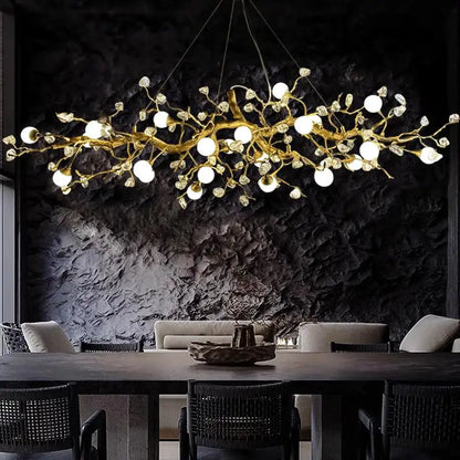 Lustre en cristal de branche Élise Plafonnier de villa de luxe