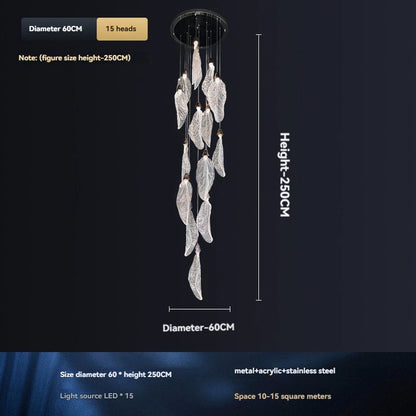 Aurélie Suspension LED Art Déco Feuille Flottante