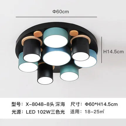 Émilie Nordic Wood Accent LED Ceiling Light