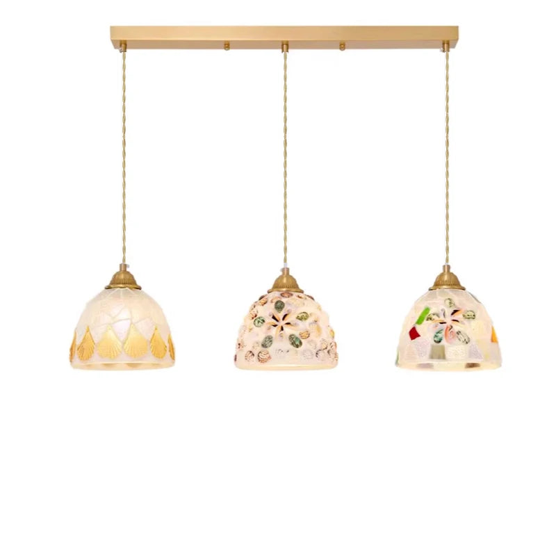 Isabelle Shell Suspension Verre Art Déco Lampe de Chevet