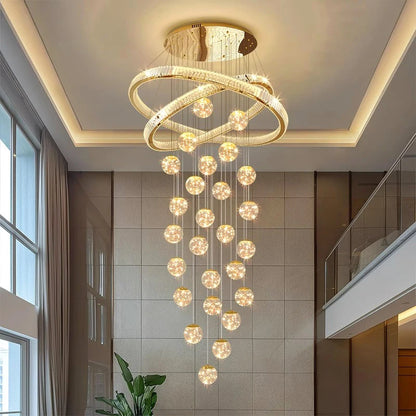 Lustre en colimaçon Aurielle Crystal Cascade
