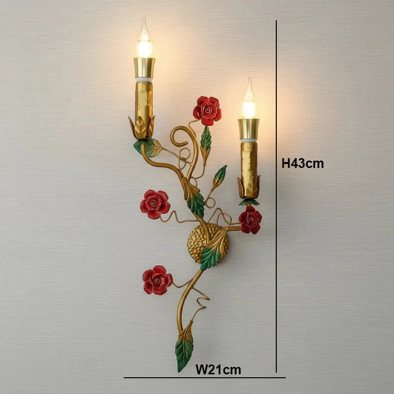 Suspension Chloé Fleur en céramique or rose à 5 lumières