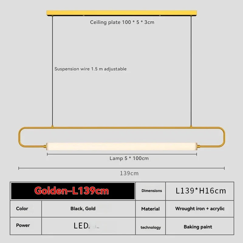 Aurélie Nordic Linear Tube Pendant Light