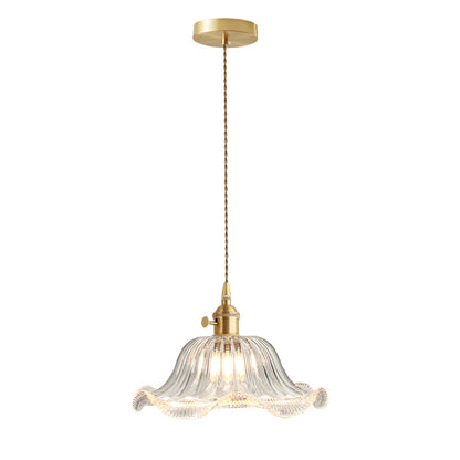 Suspension Valérie Vintage Art Déco en Verre Teinté