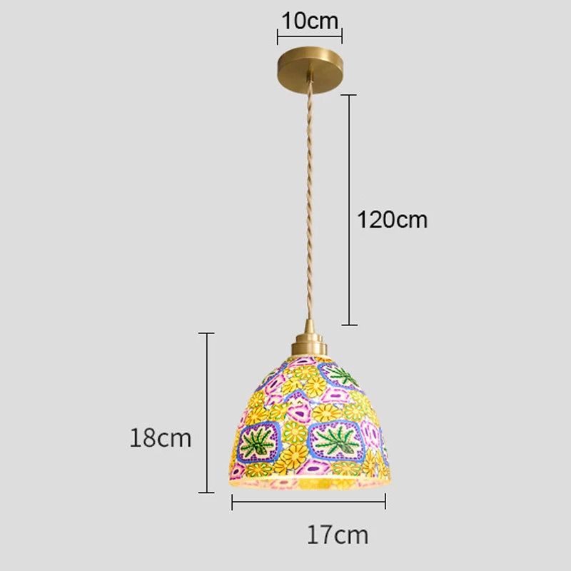 Isabelle Shell Suspension Verre Art Déco Lampe de Chevet