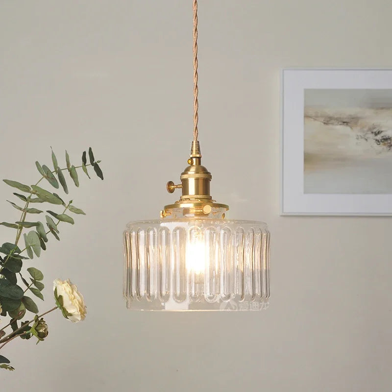 Suspension Camille Luxe Verre Noir et Or