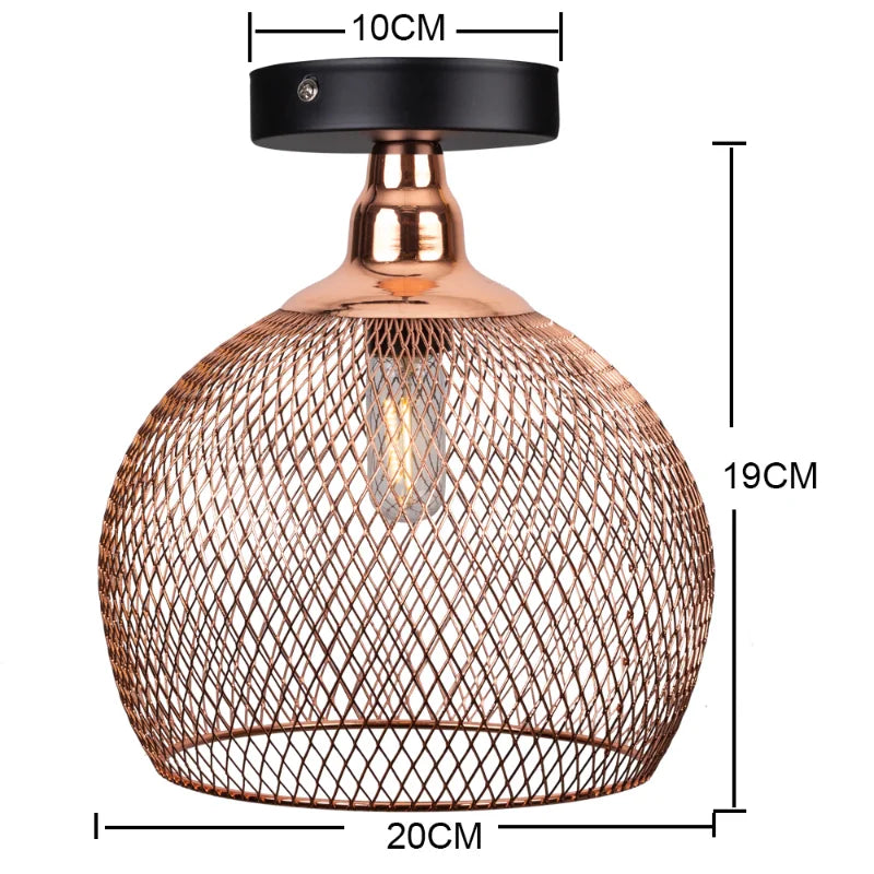 Amélie Nordic Bird Cage Ceiling Light Rose Gold Pendant