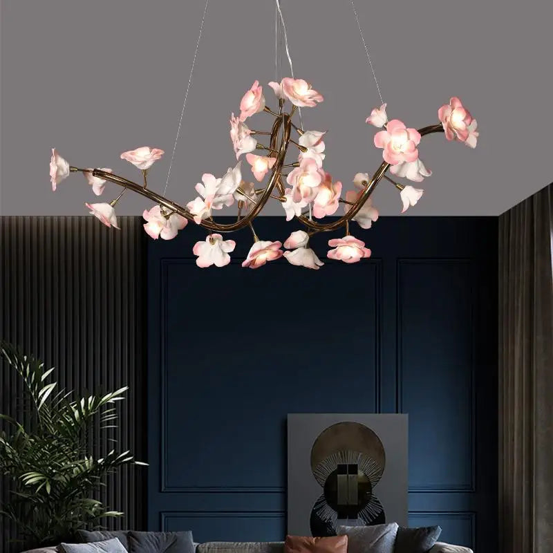 Lustre floral en céramique de luxe Celestia
