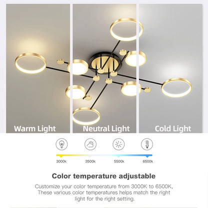 Plafonnier LED Auriane Nordic Gold Black