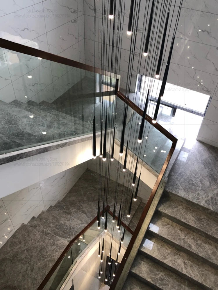 Camille Modern Cone LED Staircase Pendant Chandelier