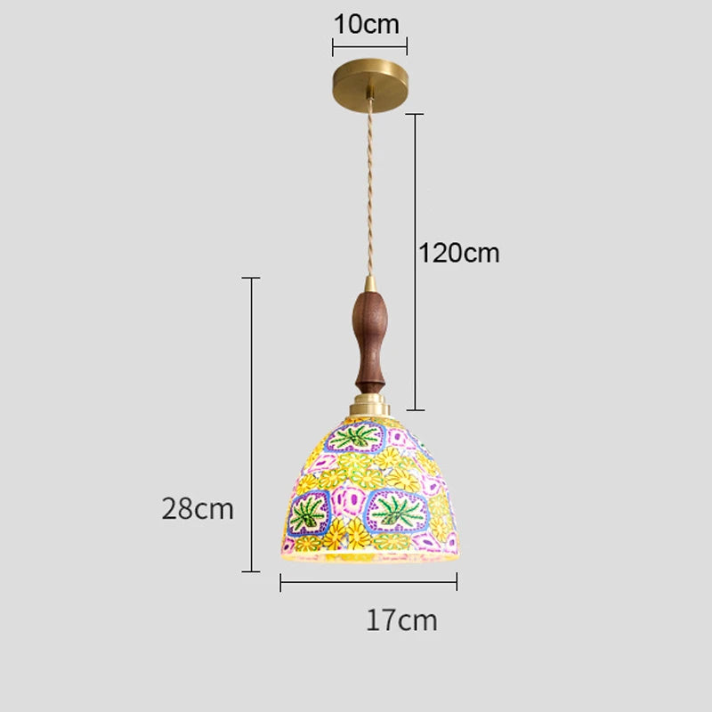 Isabelle Shell Suspension Verre Art Déco Lampe de Chevet