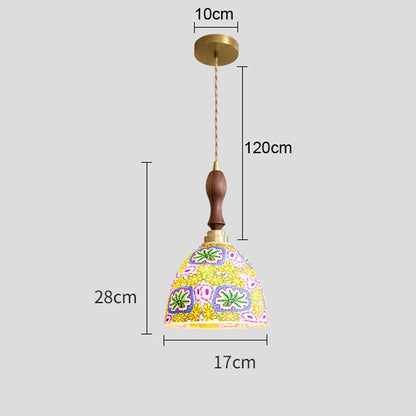 Isabelle Shell Suspension Verre Art Déco Lampe de Chevet