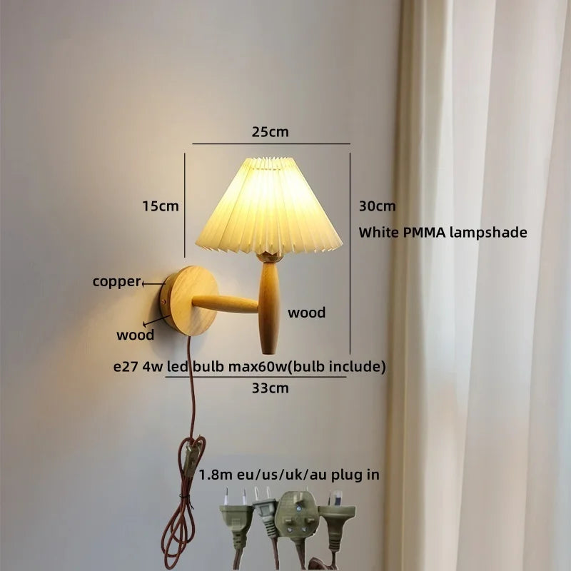 Amélie White Umbrella Copper LED Wall Lamp Japan Style