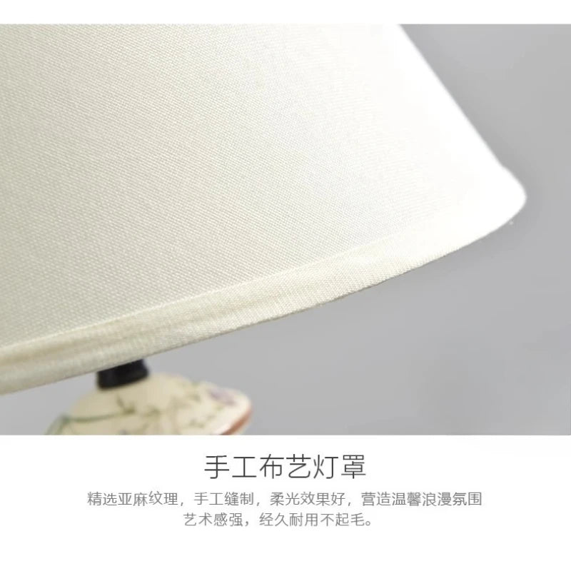 Lampadaire LED en céramique « Fleur et oiseau » pour chambre et salon