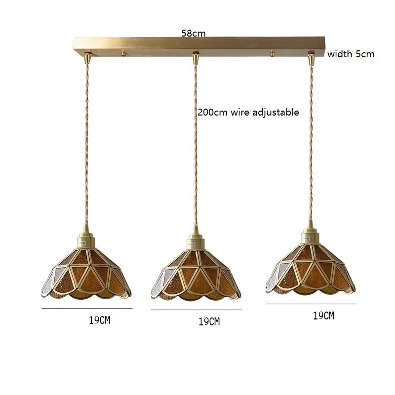Suspension en verre cuivré style vintage Camille