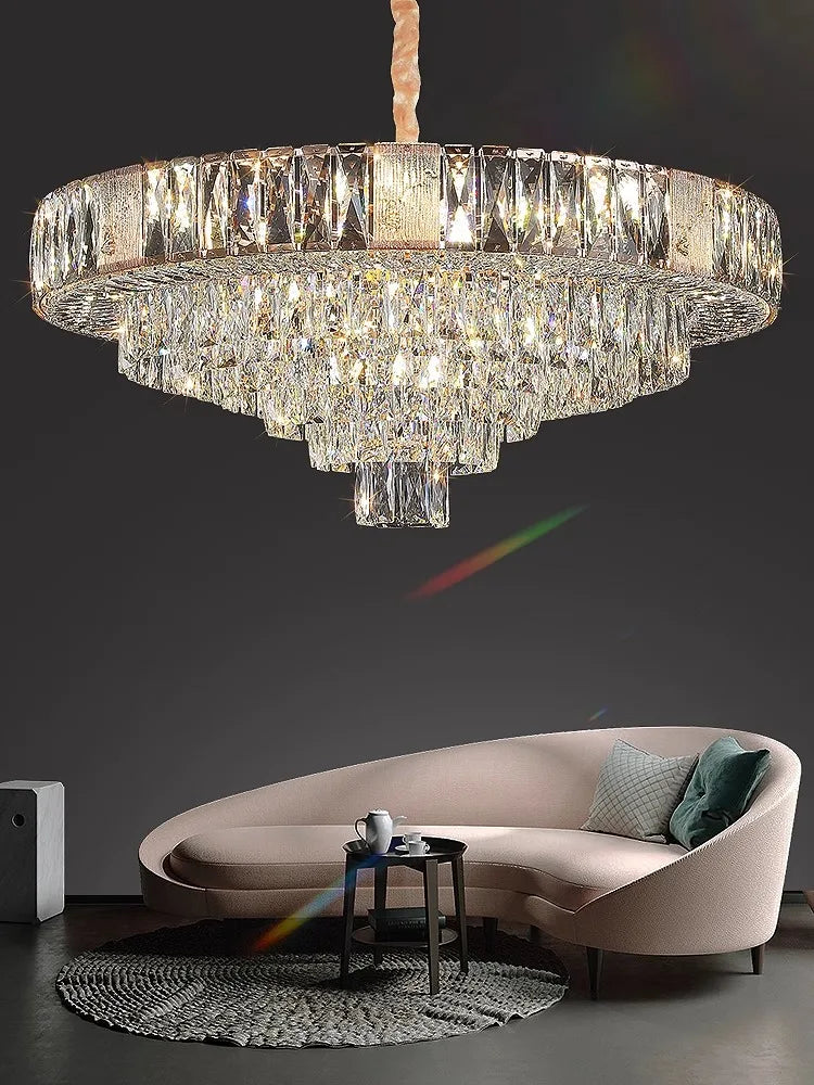 Geneva Luxury Crystal Pendant Chandelier for Dining & Living Spaces