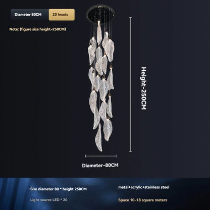 Aurélie Suspension LED Art Déco Feuille Flottante