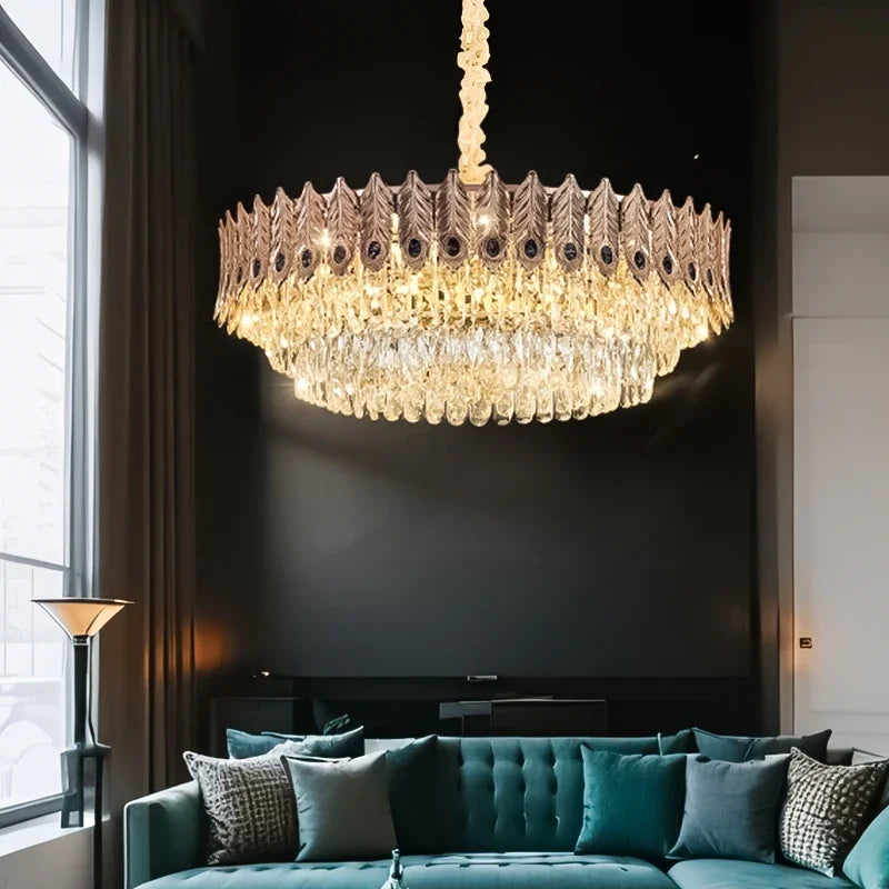 Plafonnier Suspendu Élodie Crystal Ring LED