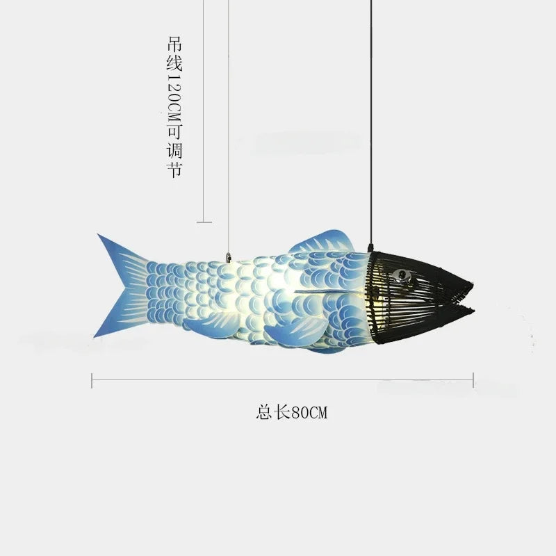Suspension Poisson Bambou Artisanale Koi