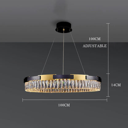 Lustre LED moderne en cristal Camille, lampe suspendue de luxe pour salon, salle à manger et chambre à coucher
