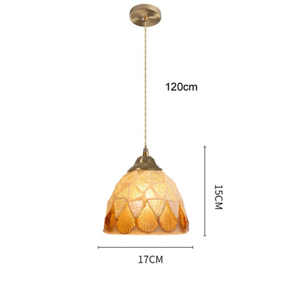 Isabelle Shell Suspension Verre Art Déco Lampe de Chevet