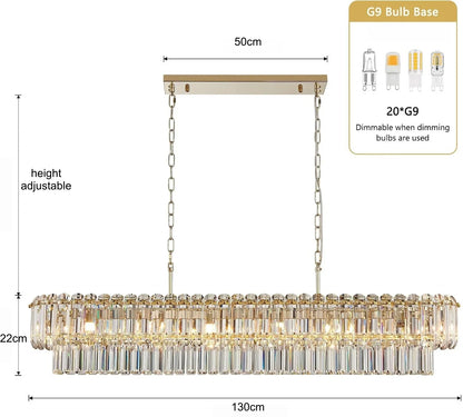 Geneviève Gold Crystal Dining Chandelier