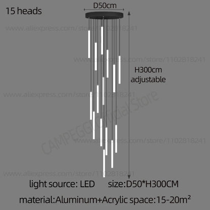 Lustre Colette Minimaliste Nordique LED pour Escalier