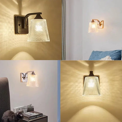 Applique murale en verre moderne Élise E27 avec interrupteur, luminaire LED de chevet