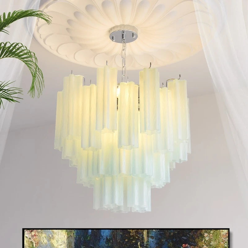 Pendentif Camille en verre de Murano rond, en cristal, luminaire vintage pour plafond
