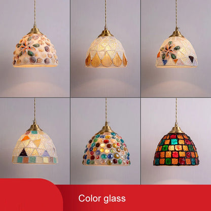 Isabelle Shell Suspension Verre Art Déco Lampe de Chevet