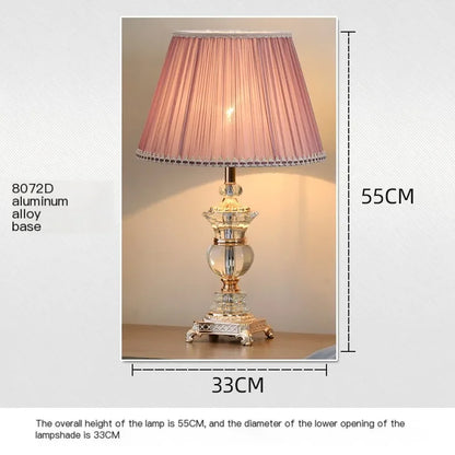 Lampe de table LED en cristal, style rétro, pour chambre à coucher et salon