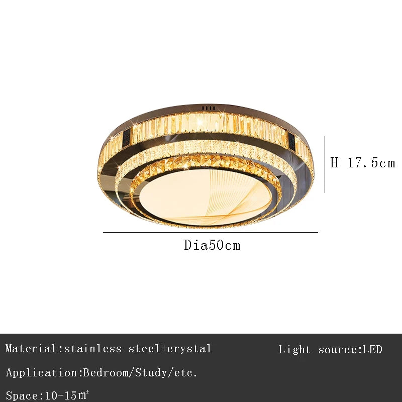 Plafonnier à LED encastrable Celestia Gold Crystal