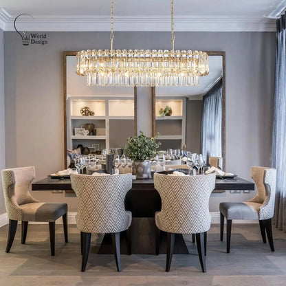 Geneviève Gold Crystal Dining Chandelier