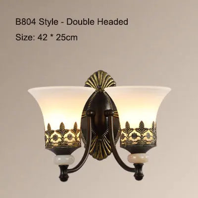 Applique Murale Sophie Rétro Double Tête en Verre Dépoli E27 Style Nordique