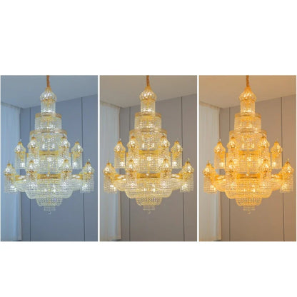 Lustre en cristal Isabelle Palace, luminaire de luxe pour escalier en duplex