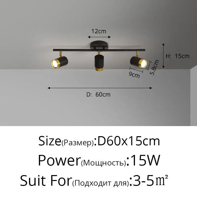 Plafonnier Projecteur LED Élise Noir & Blanc Moderne