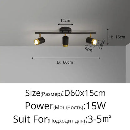 Plafonnier Projecteur LED Élise Noir & Blanc Moderne
