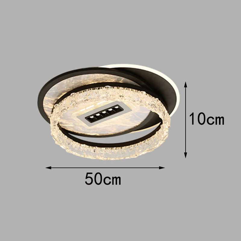 Nordic Crystal LED Ceiling Light – Modern Dimmable Flush Mount for Living Room & Bedroom