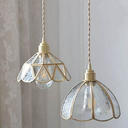 Suspension en verre cuivré style vintage Camille