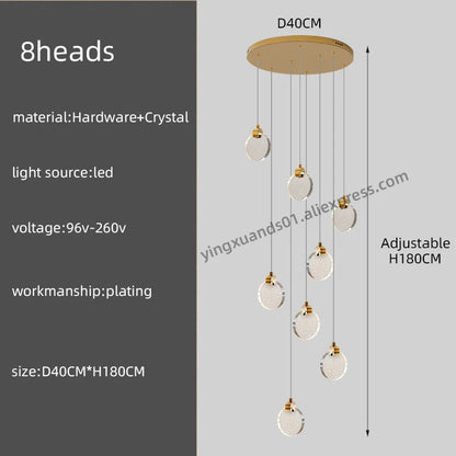 Anastasia Crystal Staircase Pendant Chandelier for Luxury Loft Spaces