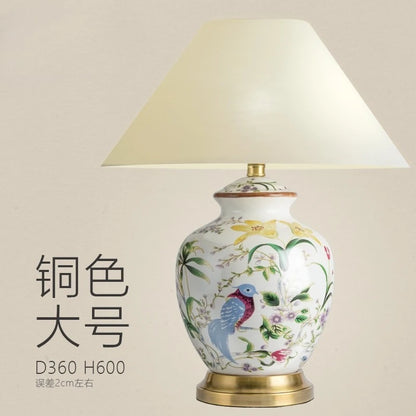 Lampadaire LED en céramique « Fleur et oiseau » pour chambre et salon
