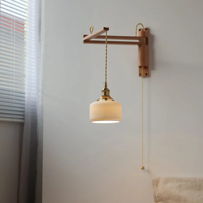 Applique murale Élise en céramique et bois pour chambre et salle de bain